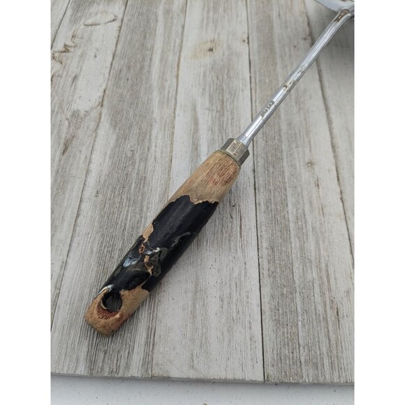 Vintage Ekco #1 Chromium Spatula Slotted 12" Black Wood Handle - Picture 6 of 9